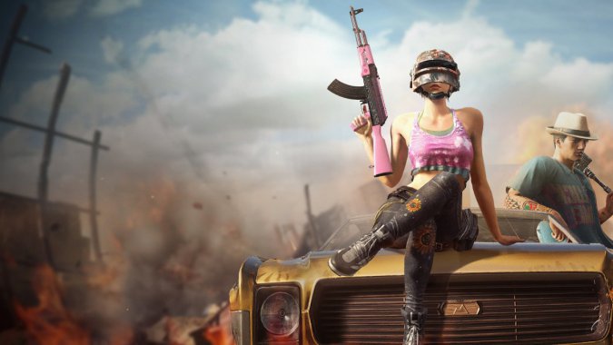 Pubg�������� ǹ Ů�� 4k��ϷͼƬ