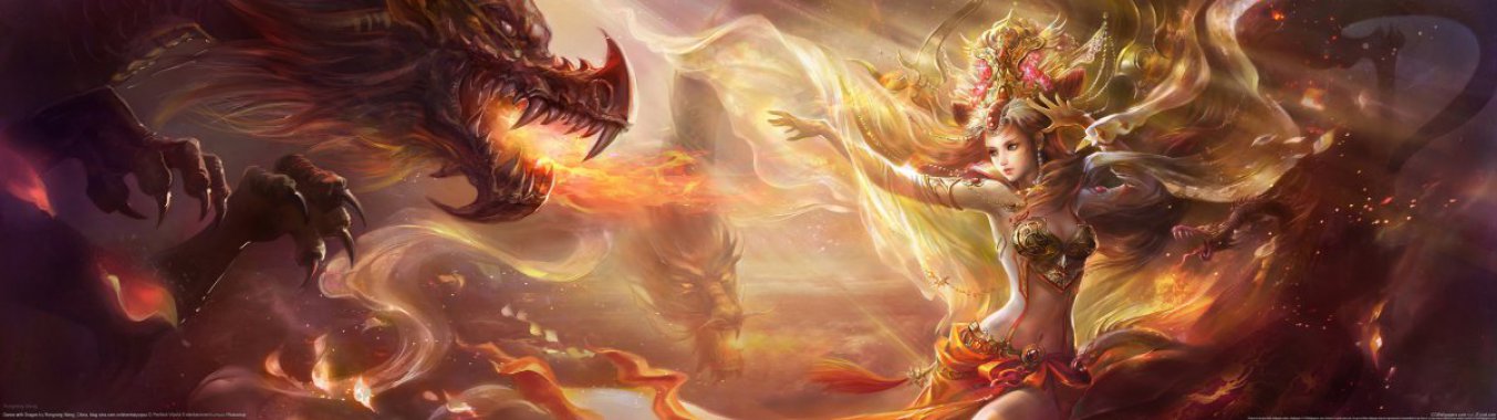 �й�����Ů����廭 ��������5120x1440ͼƬ