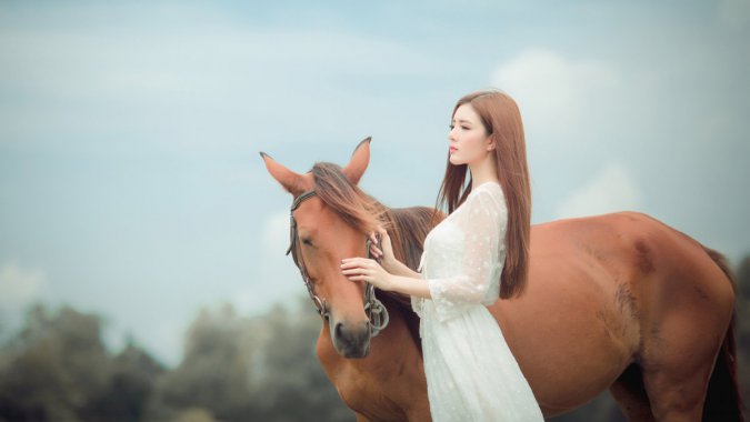 Ů����Ů �� ��ɫͷ�� ���� ��ɫȹ�� �� 4kͼƬ