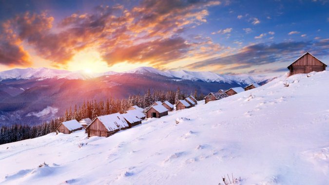 ���죬ѩɽ��ľ���ӣ����䣬����ͼƬ